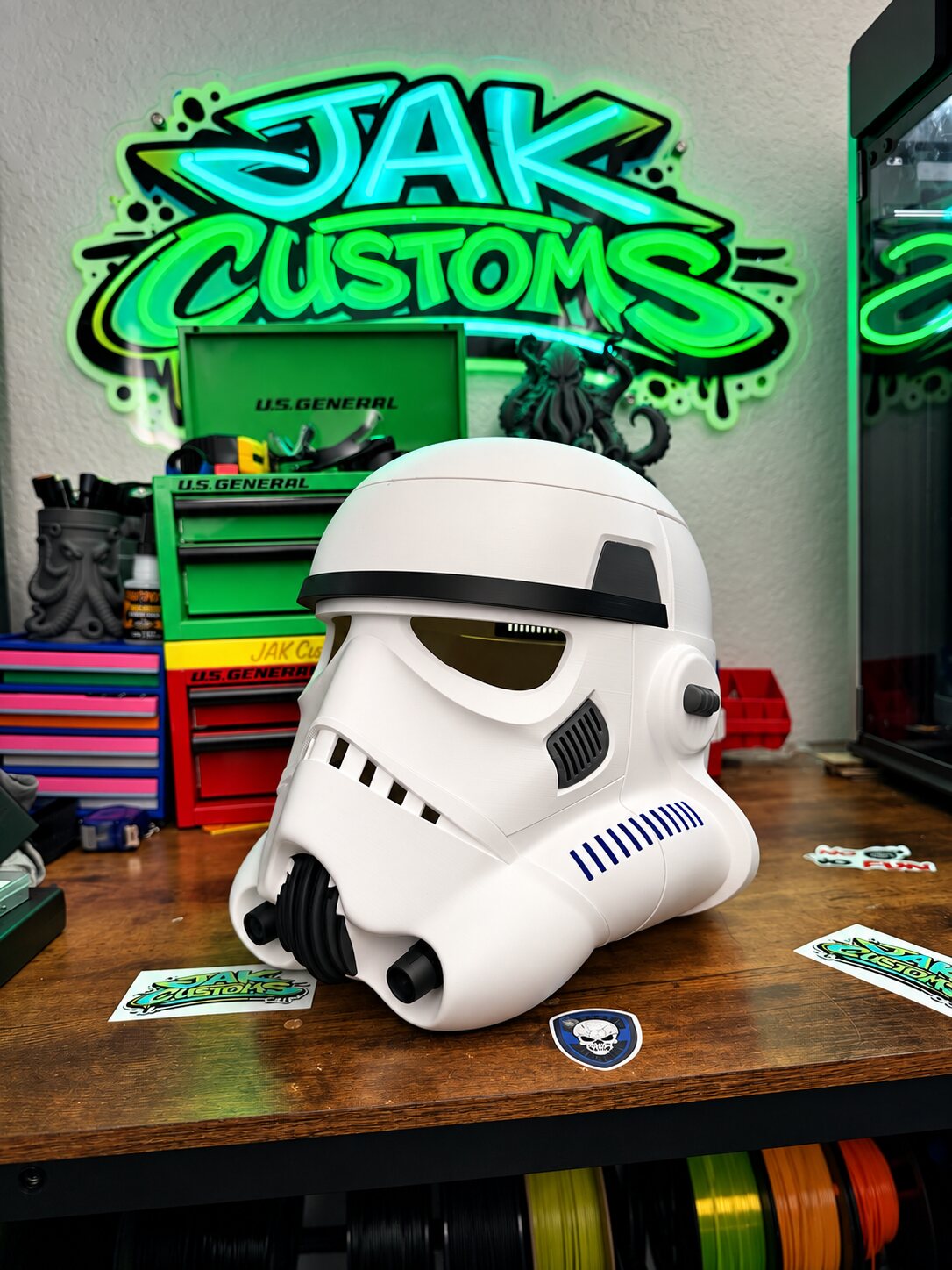 White space trooper helmet, side view