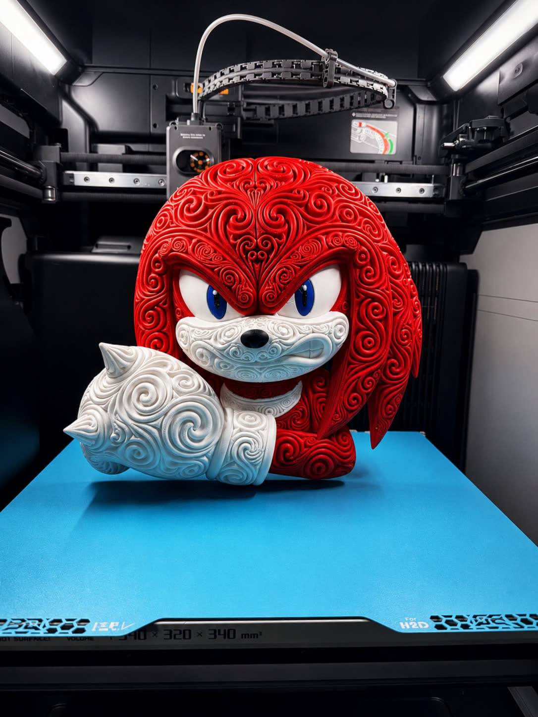 Red gloved character figure printed and painted