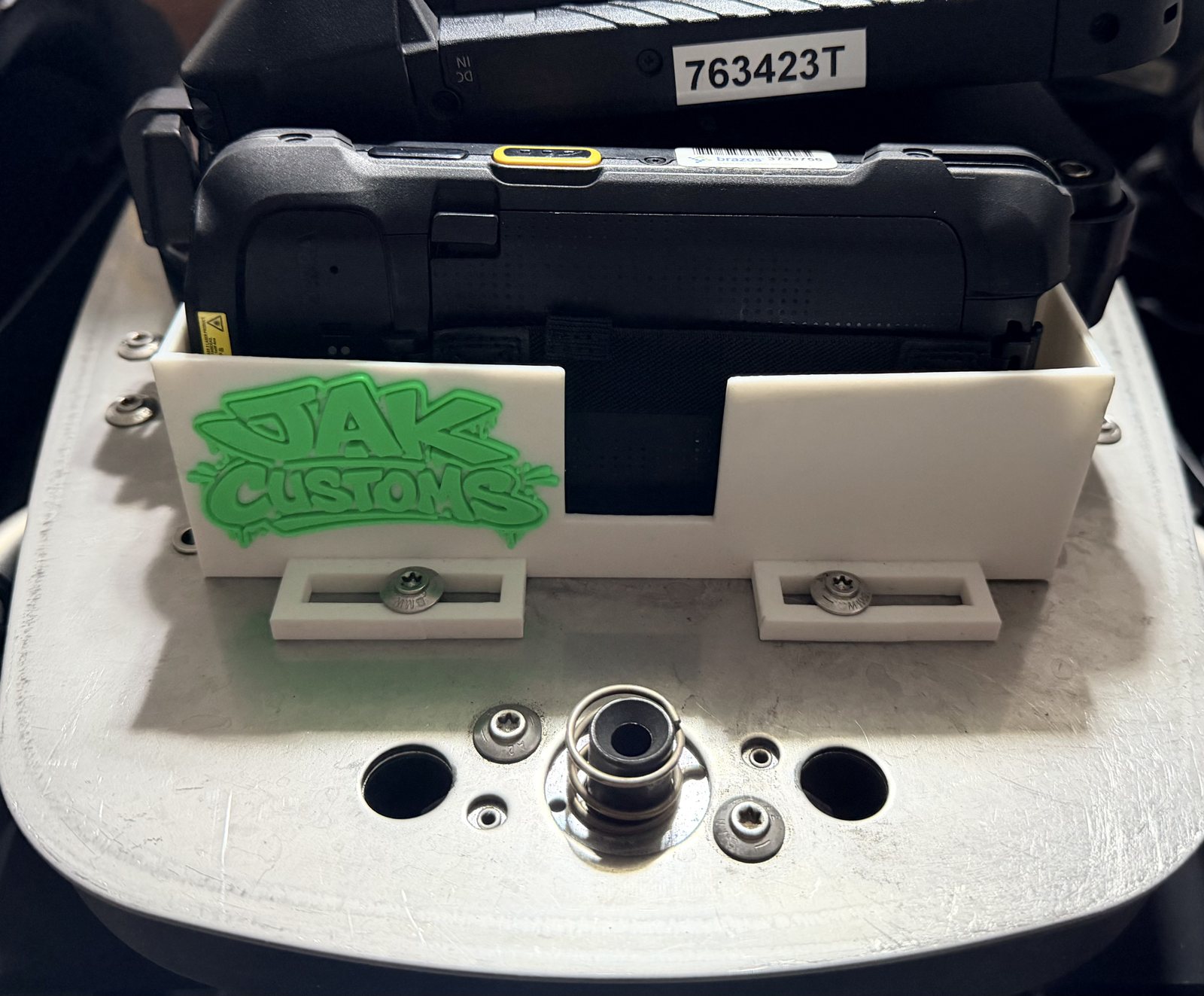 Printed equipment organizer and small parts laid out for assembly