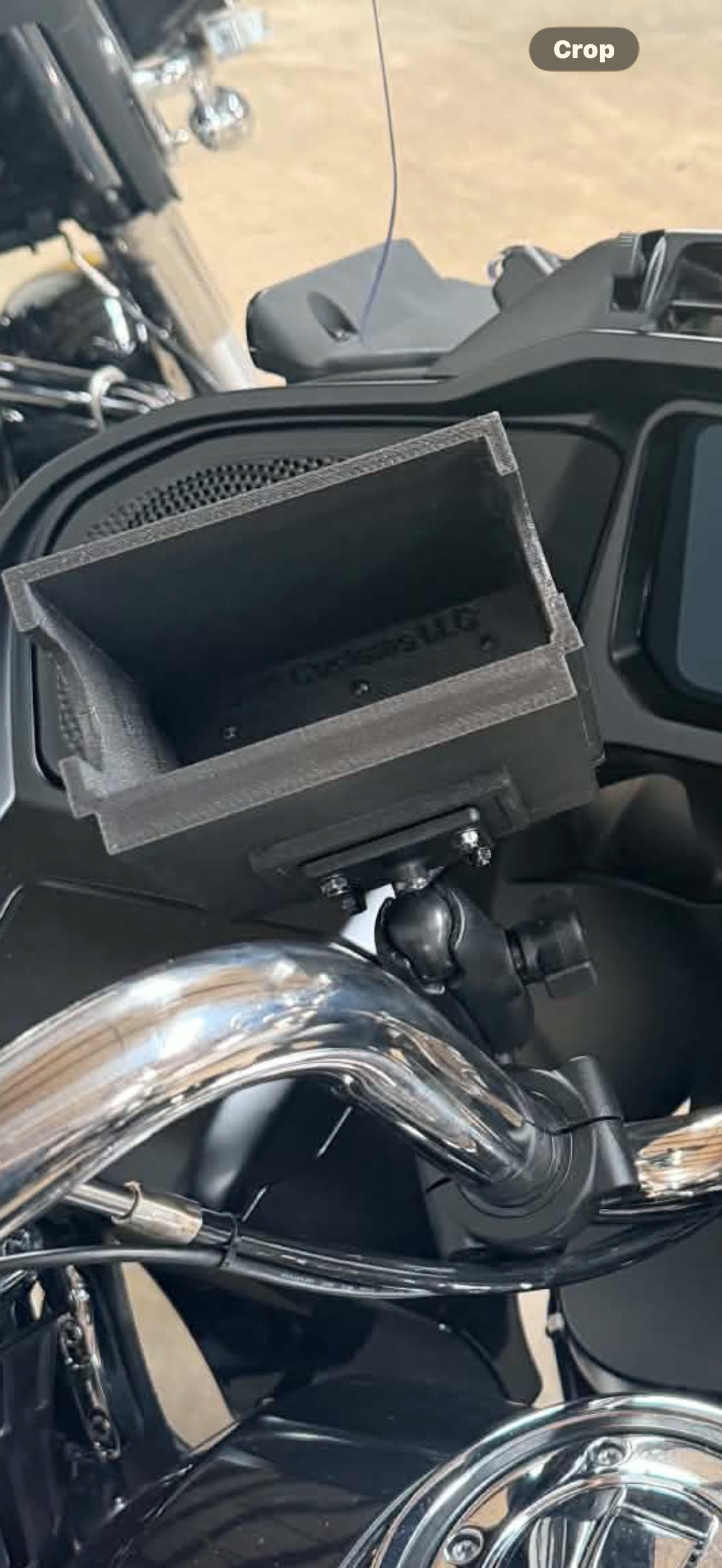 Close-up of a printed replacement part fitted to a bike