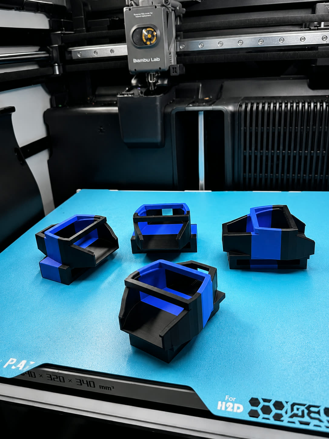 Blue printed brackets ready for installation