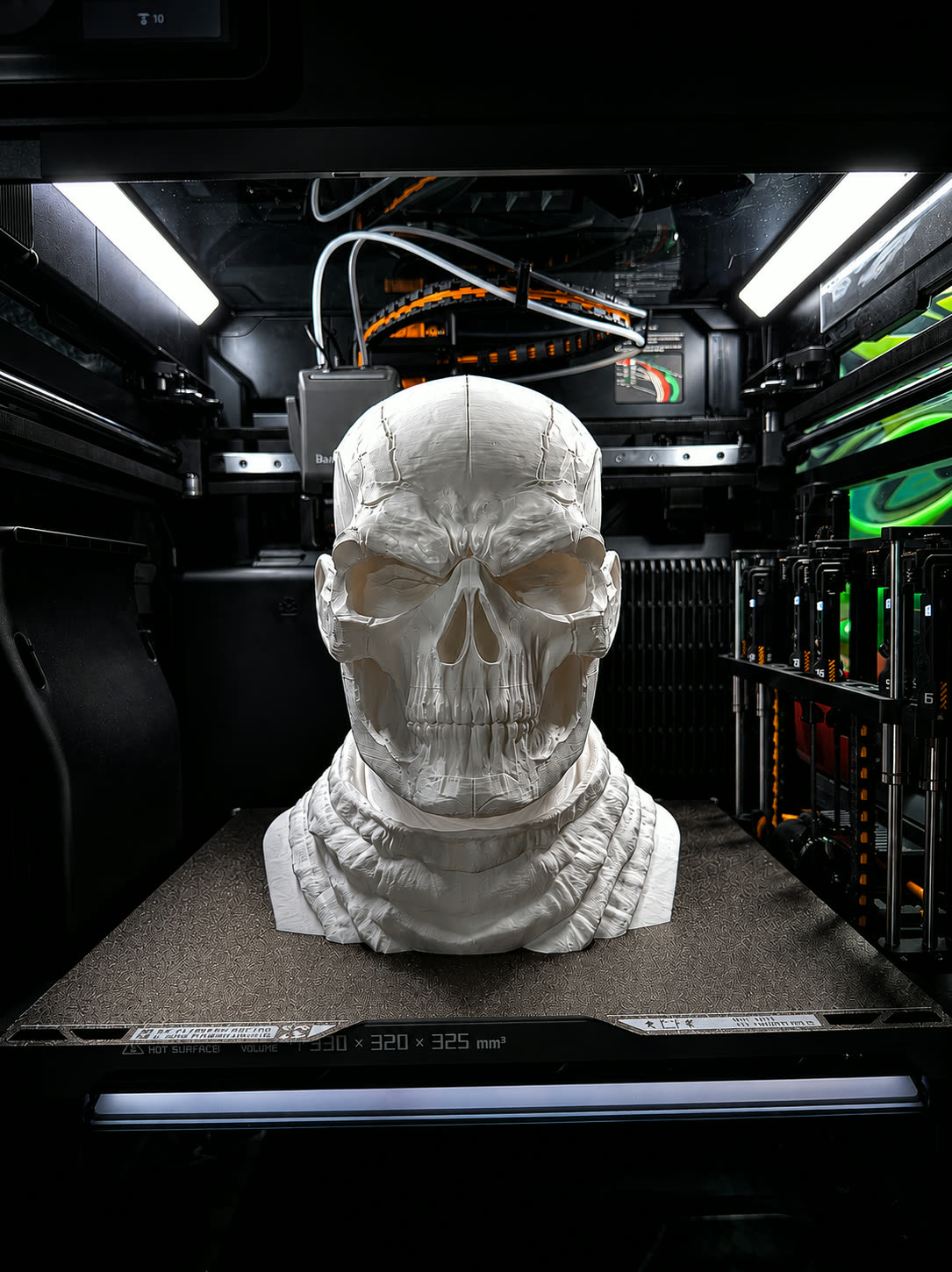 Detailed 3D printed skull display piece